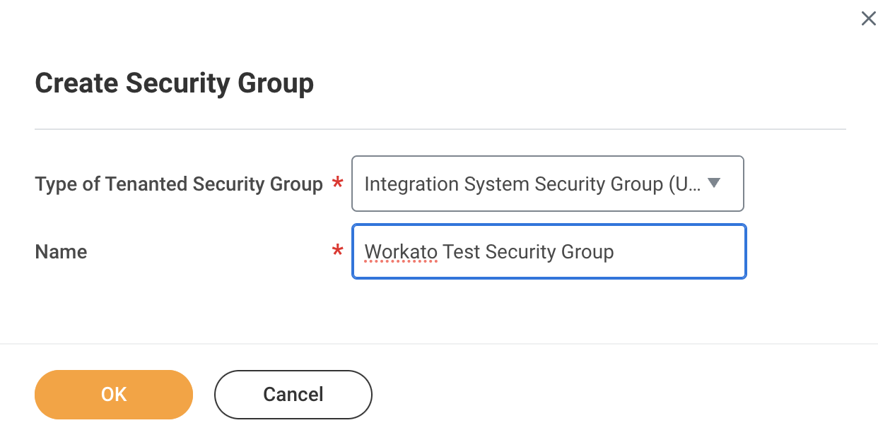Choose the security group type in Workday