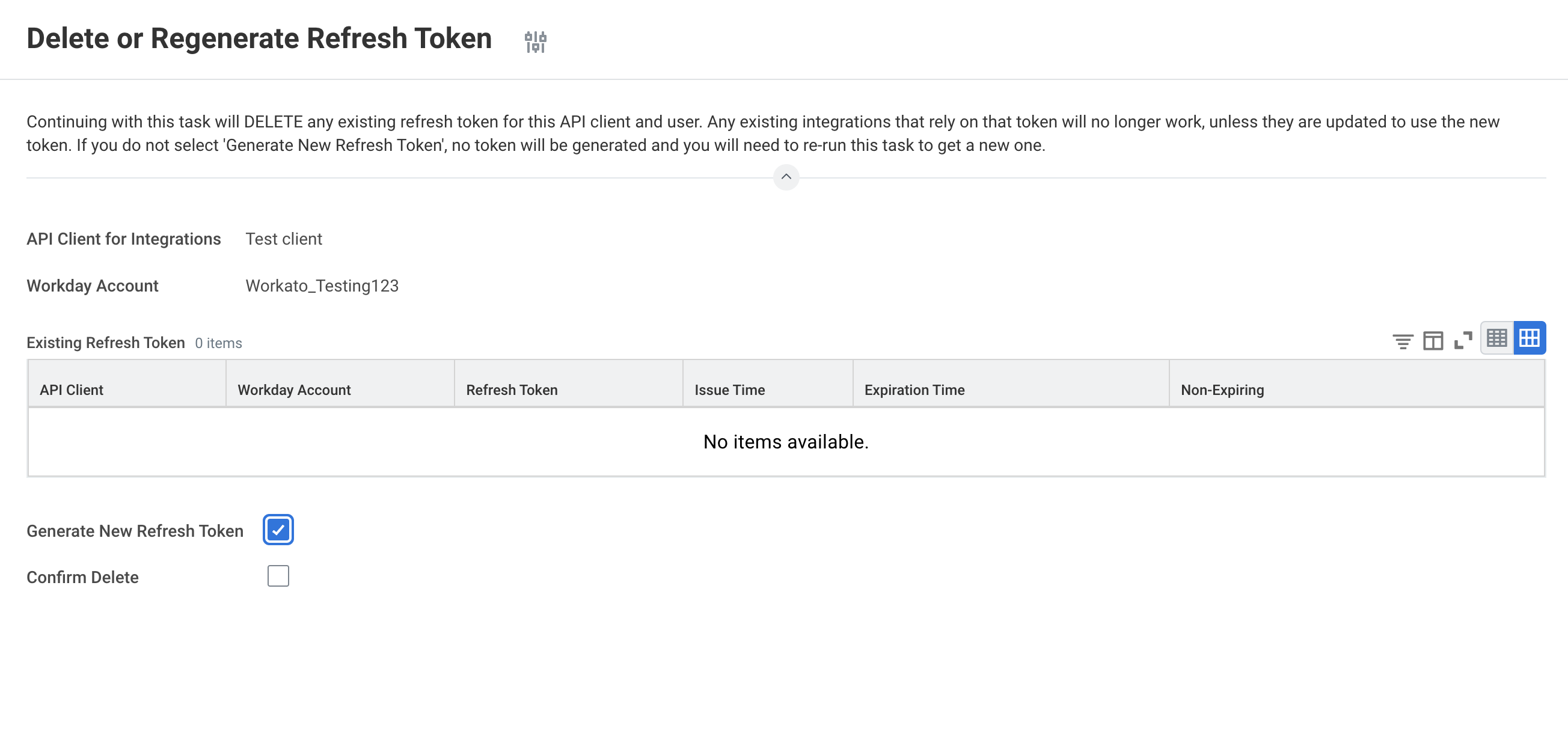 Generate a new refresh token