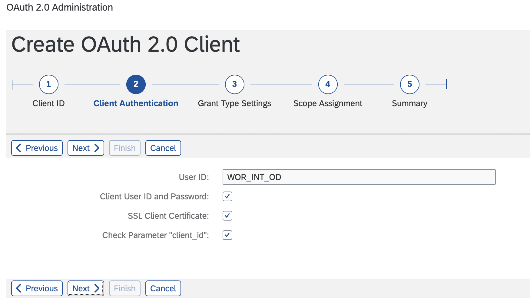 soauth2 client configuration