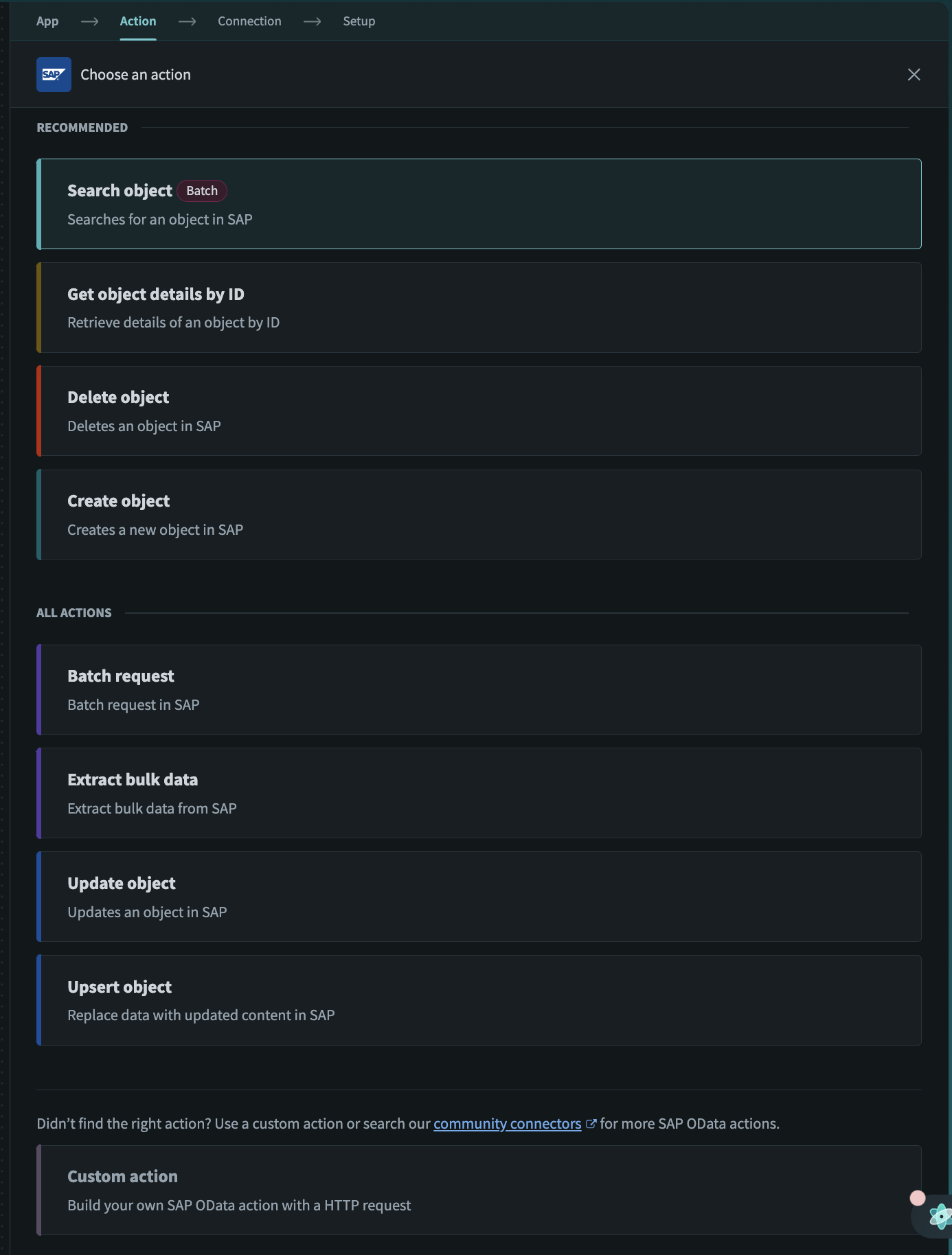 actions supported