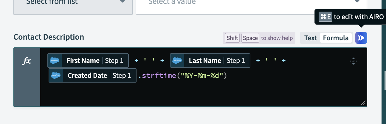 Activate AIRO for field editing