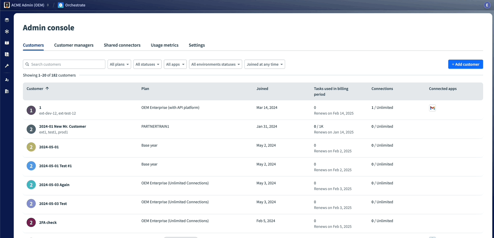 Embedded: Adding customer in the UI
