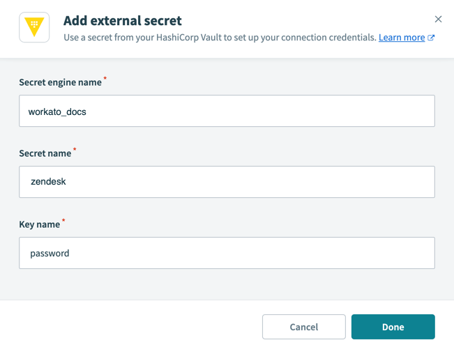 Add HashiCorp external secret