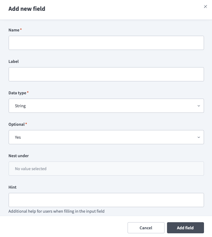 Add a field manually