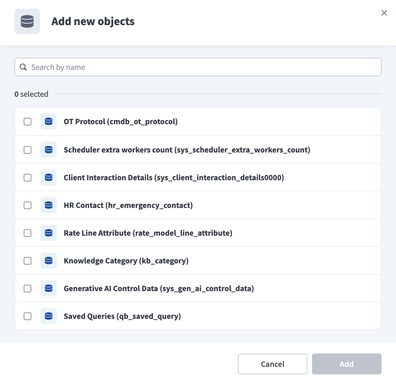 Add new objects