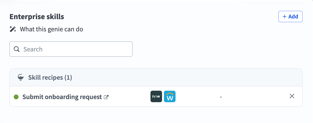 Select Add existing skills