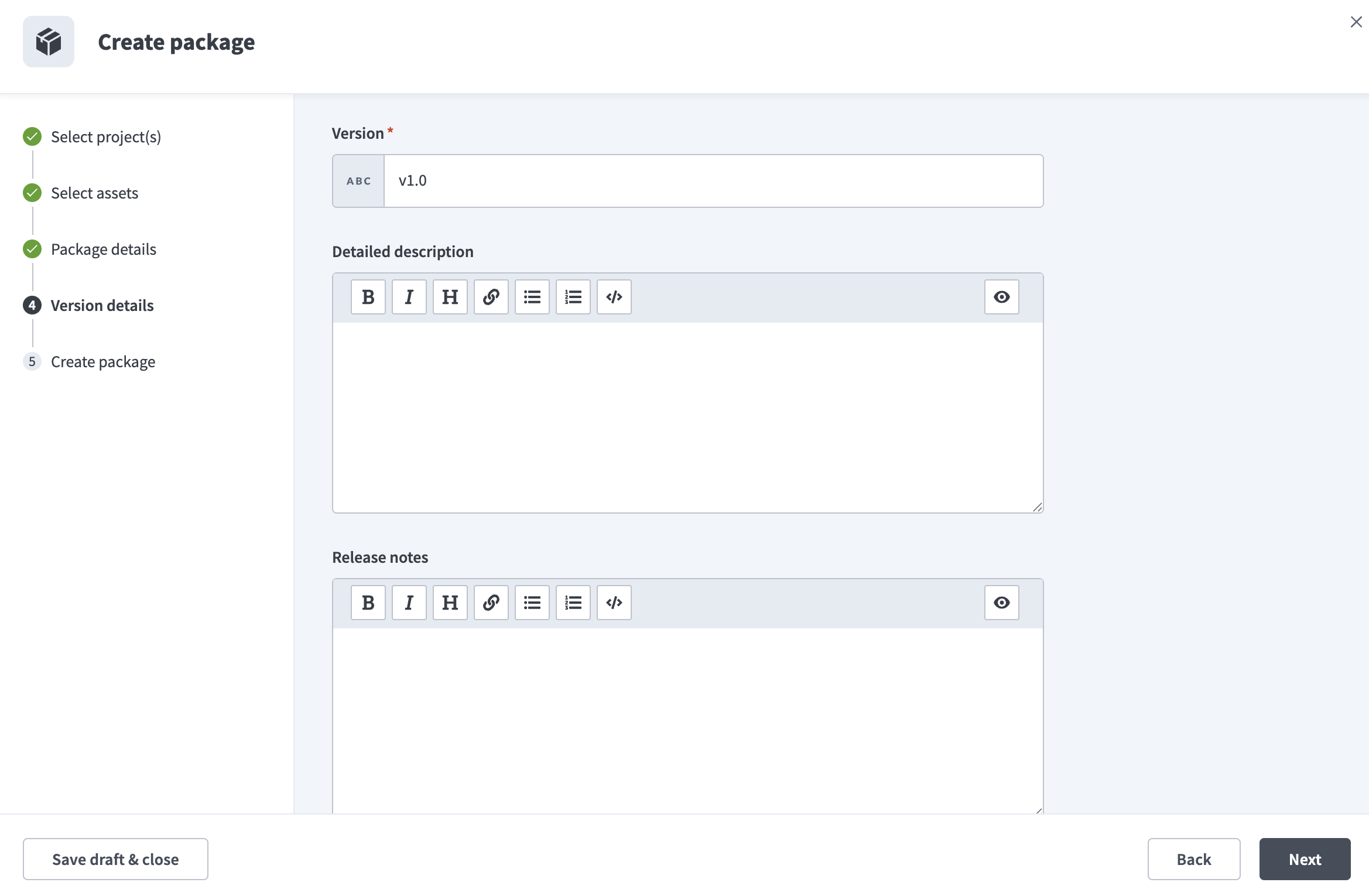Add version details