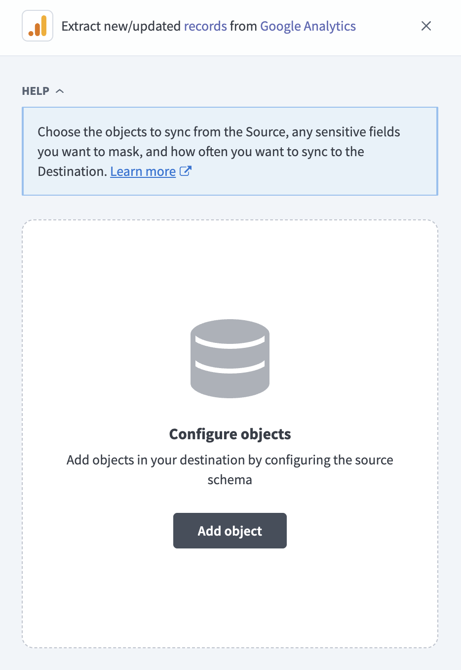 Add Google Analytics objects