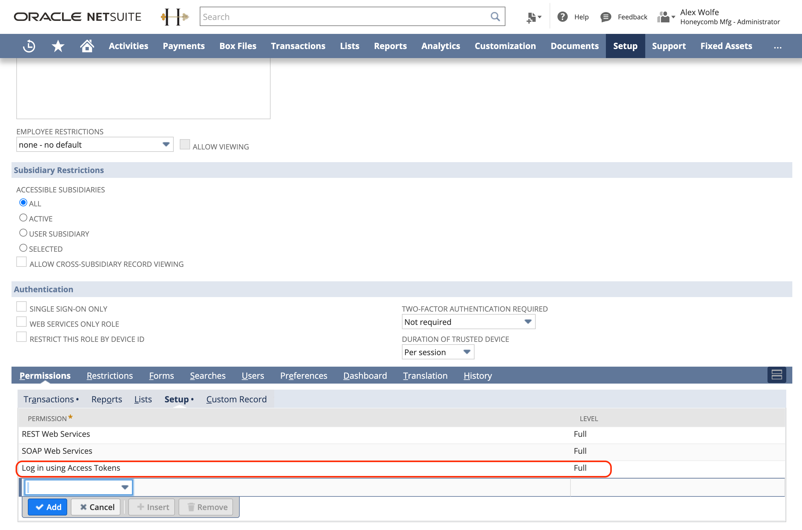 [Log in using Access Tokens] 権限の割り当て