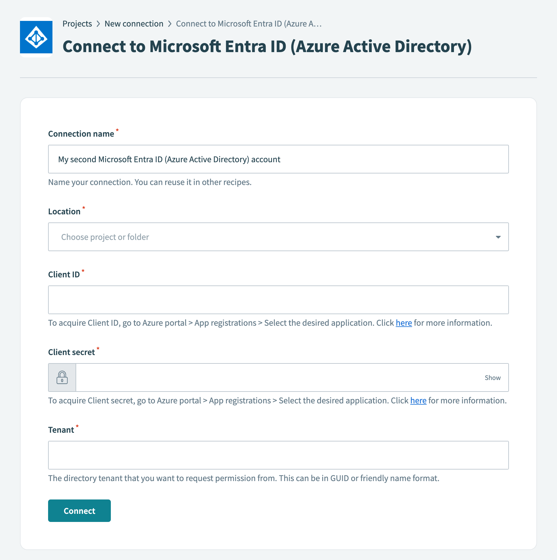 WorkatoでAzure ADに接続する