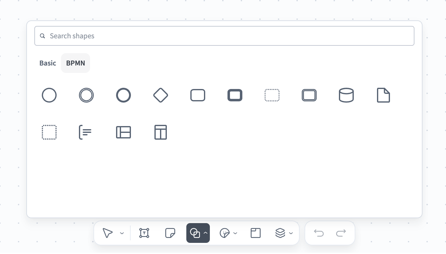BPMN shape library