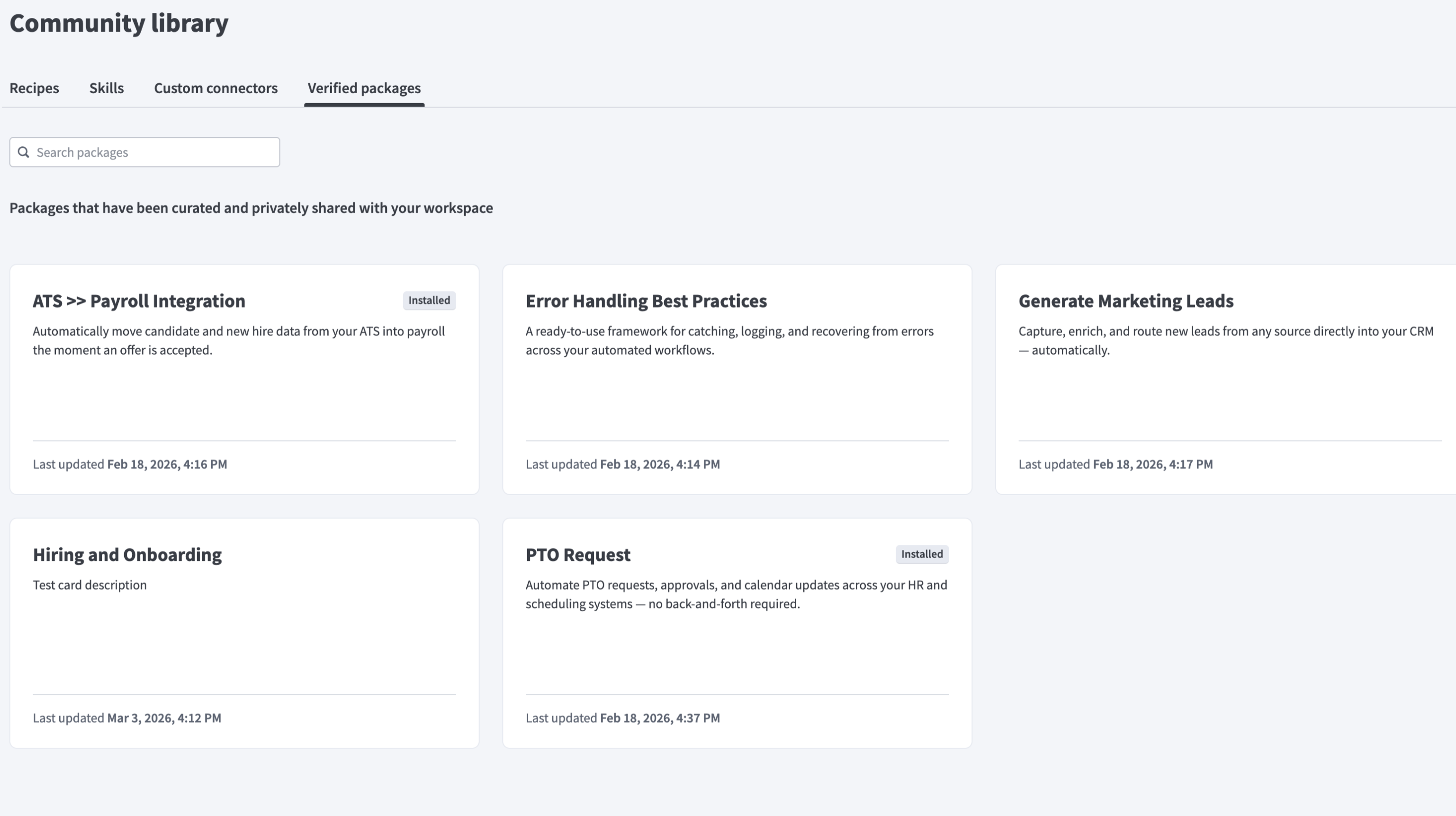 Browse verified packages