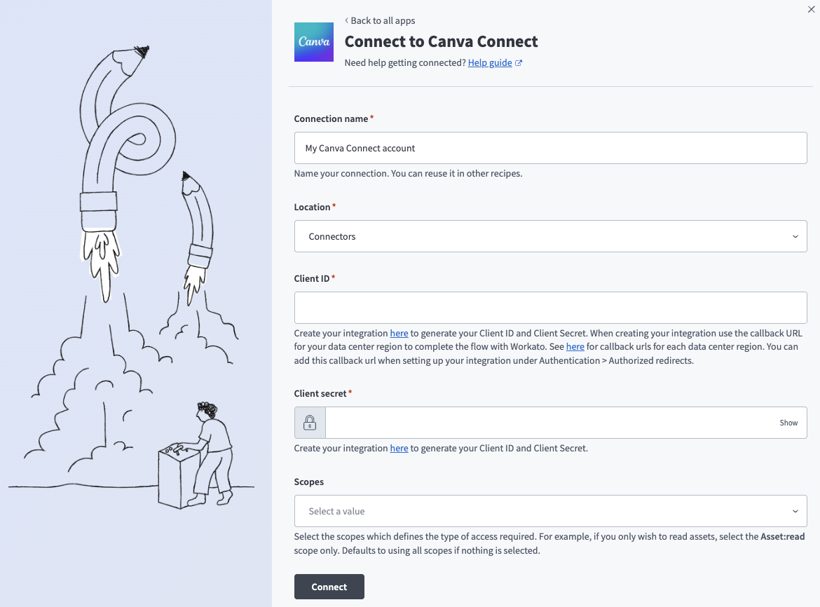 Canva connection setup