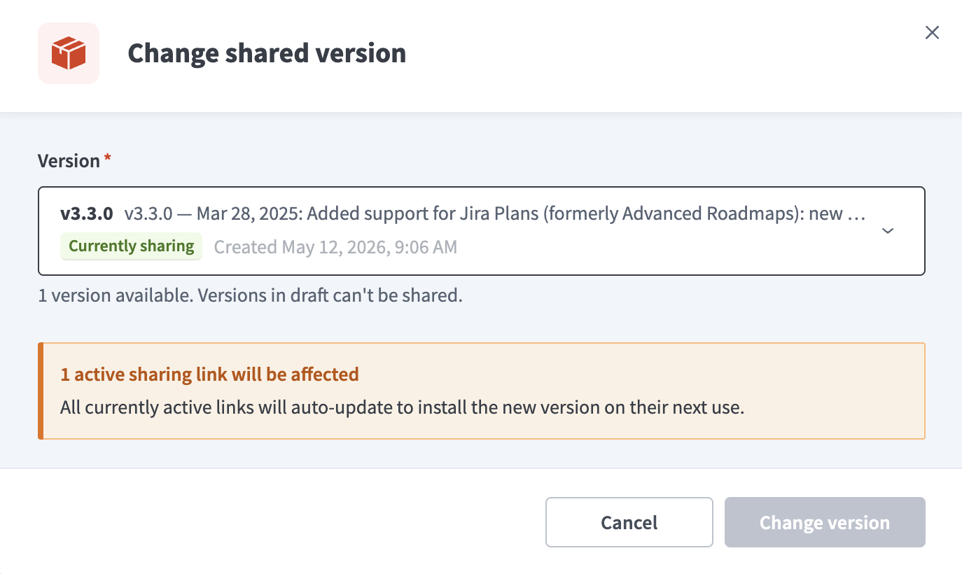 Change shared version