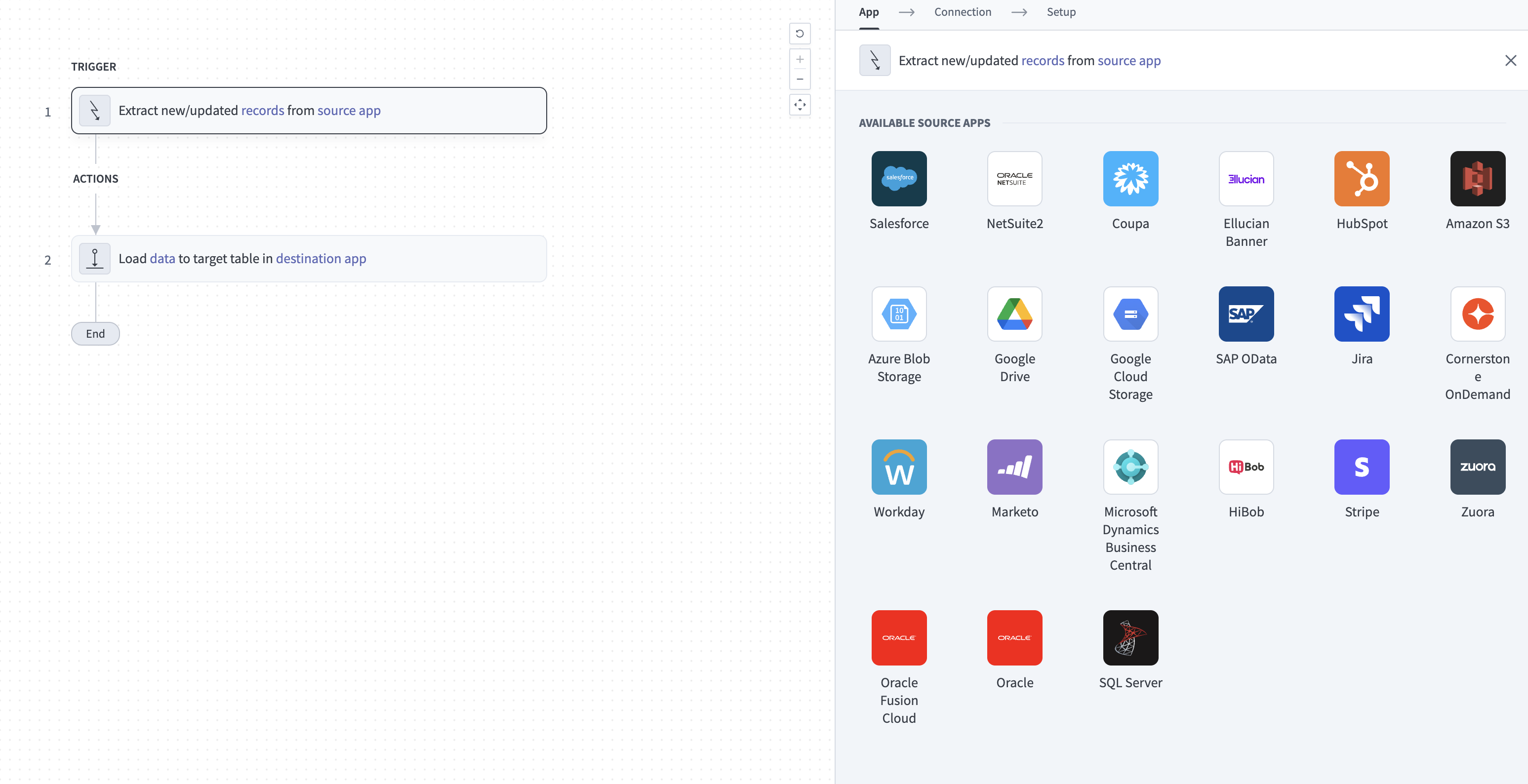 Configure the Extract new/updated records from source app trigger