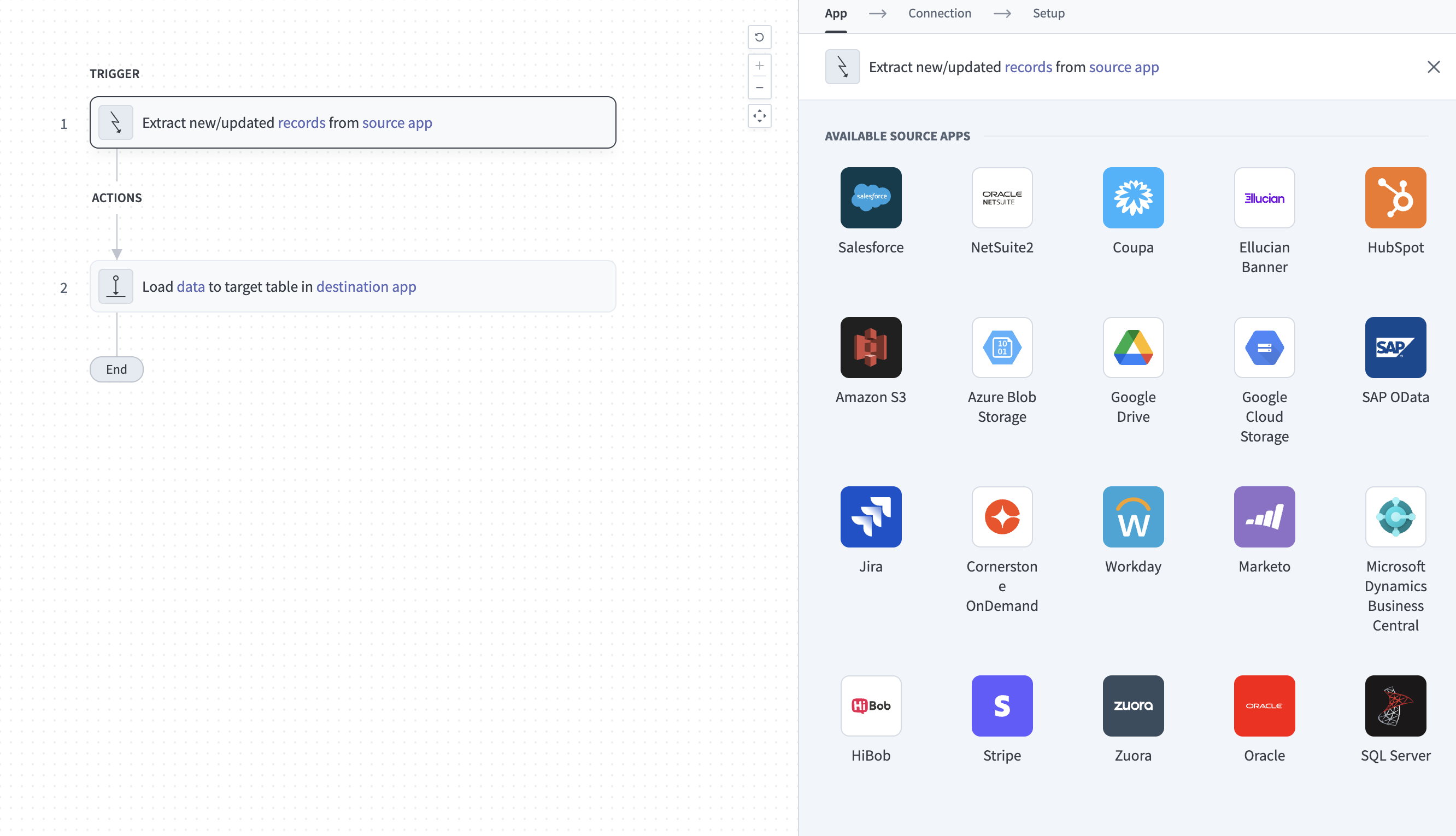 Configure the Extract new/updated records from source app trigger
