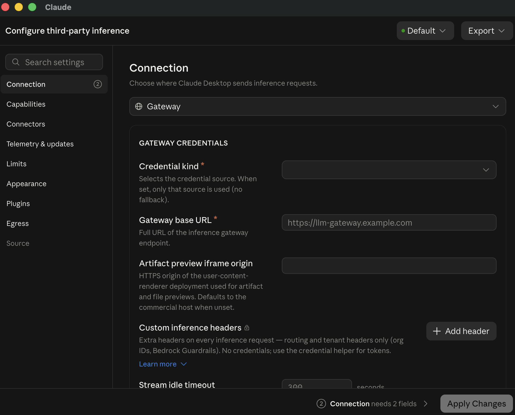 Configure third-party inference