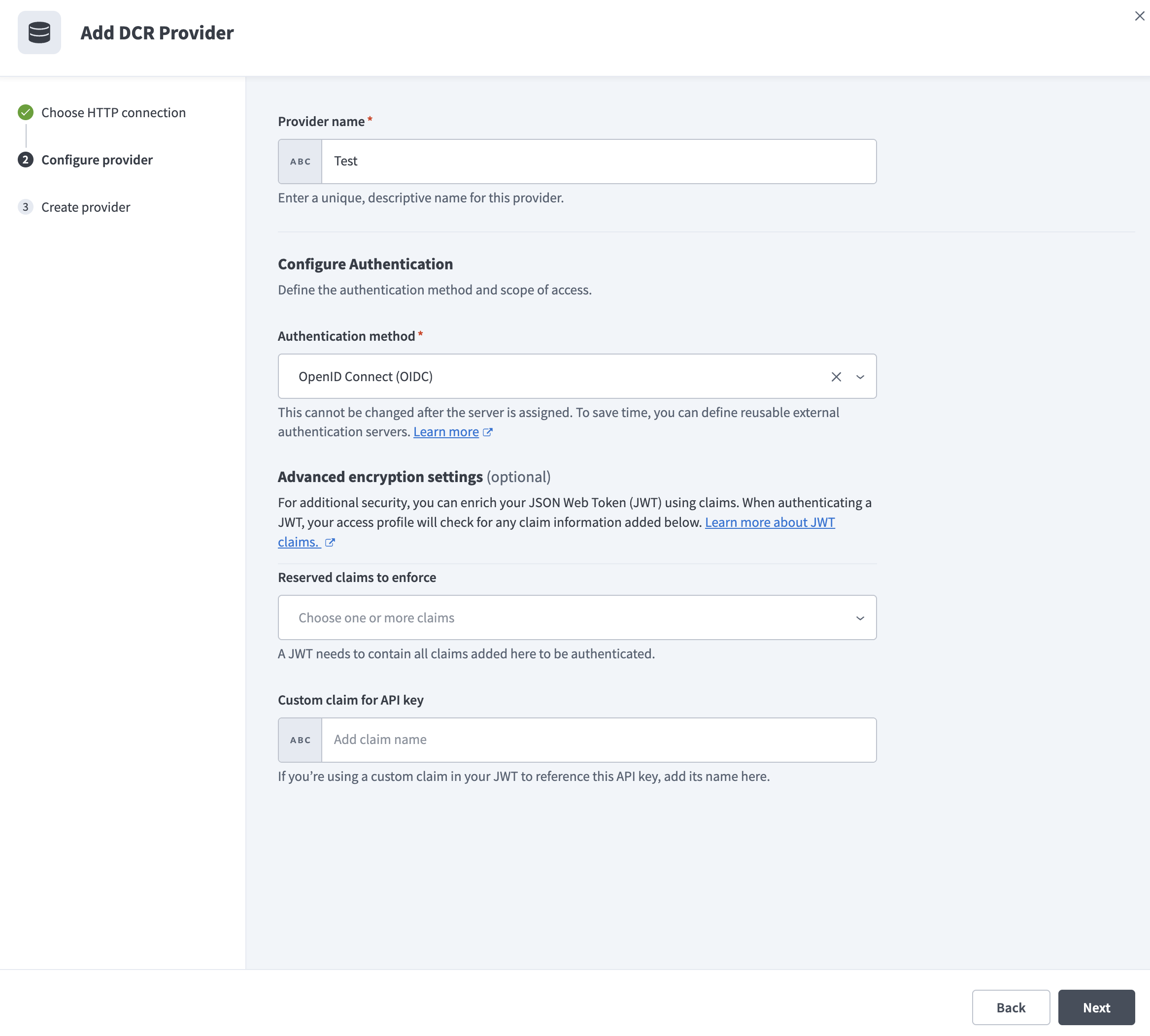 Configure advanced encryption settings