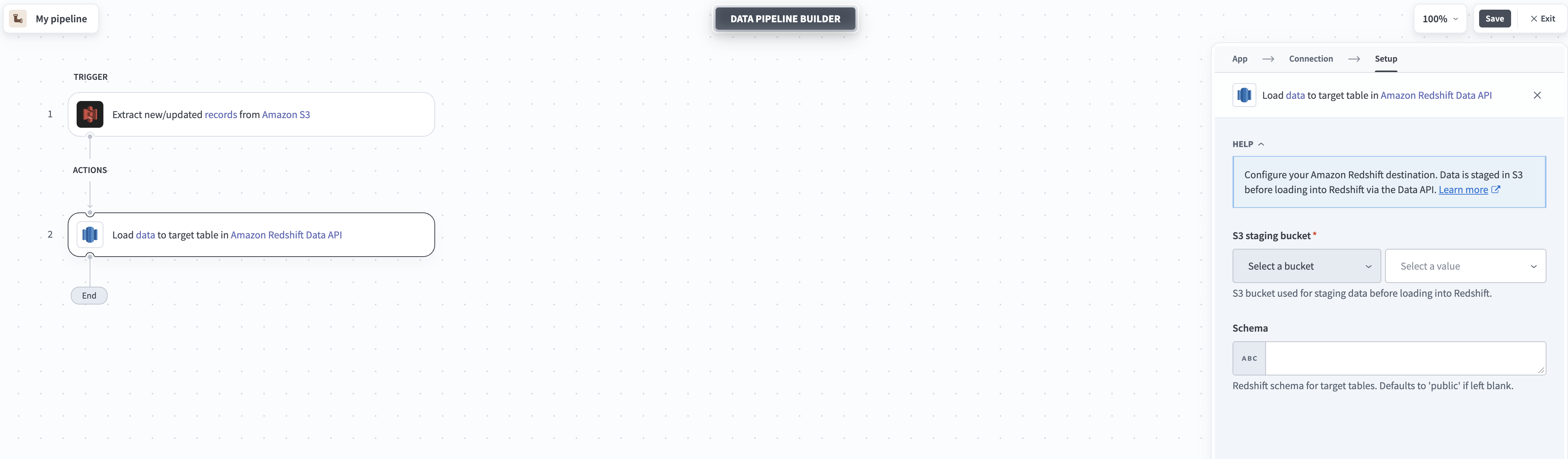 Configure Amazon Redshift Data API destination