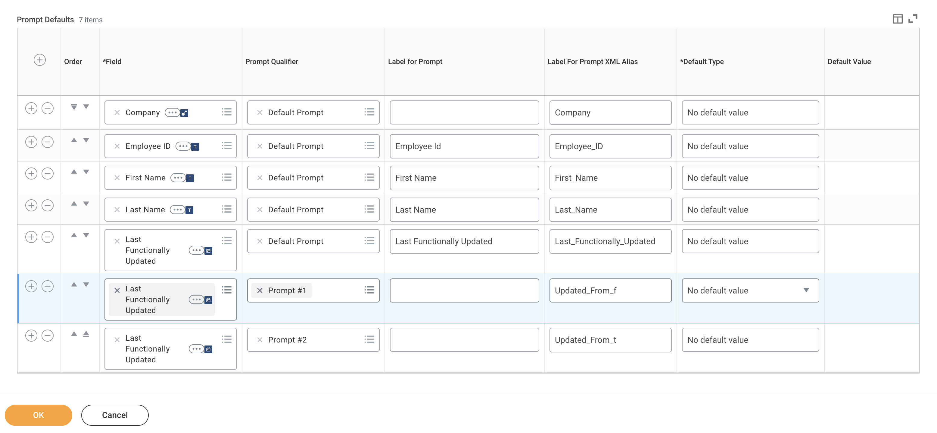 Configure date prompts