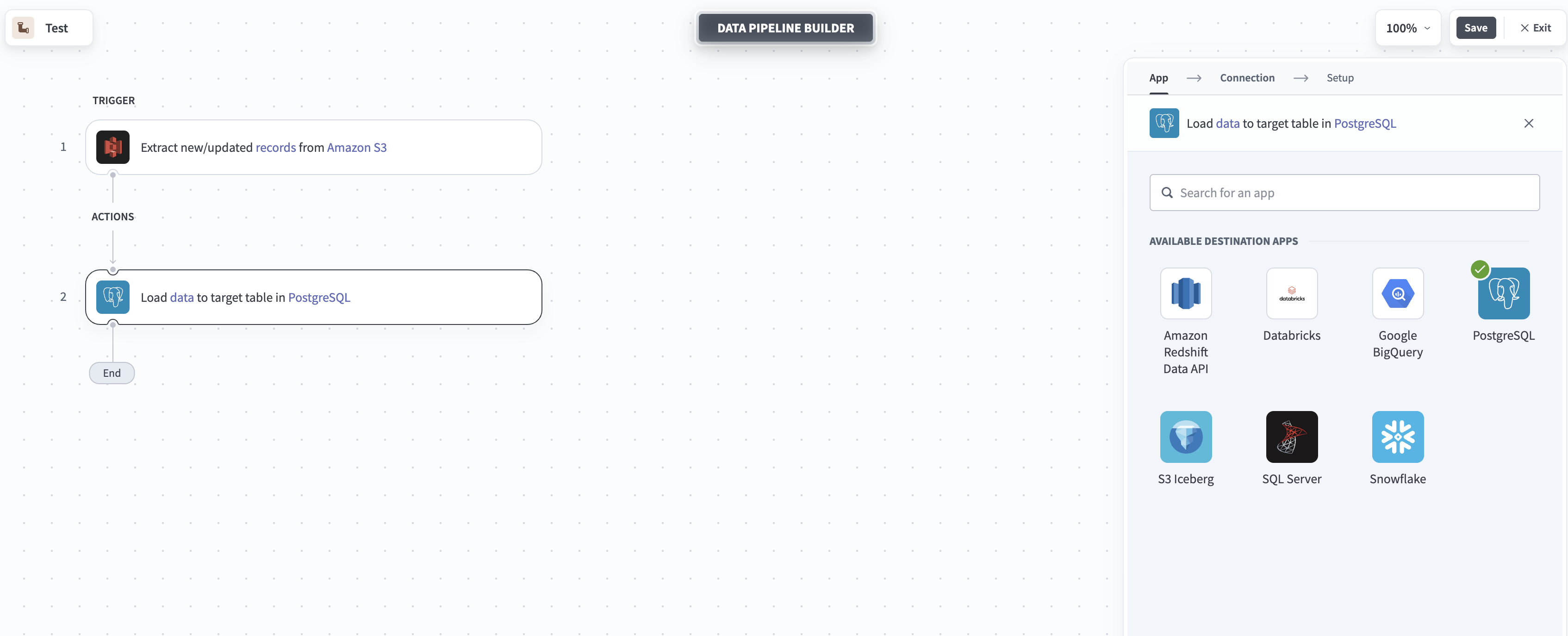 Load data to target table in destination app