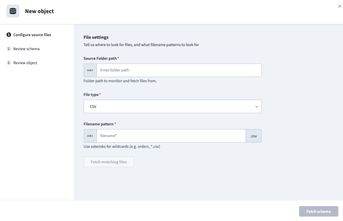 Configure file settings