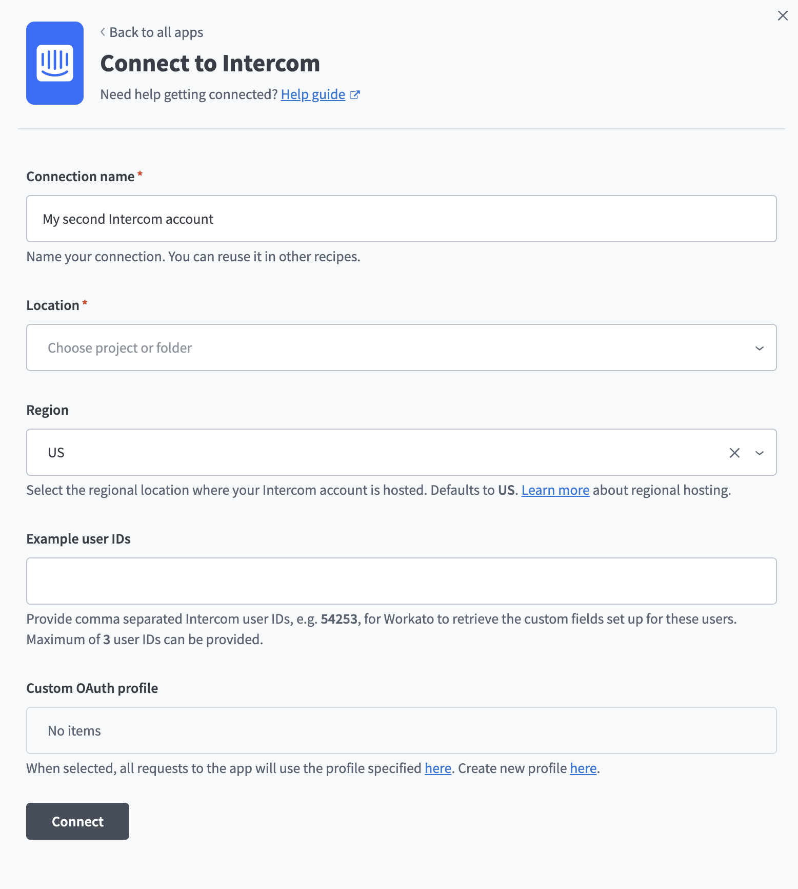 Configure your Intercom connection