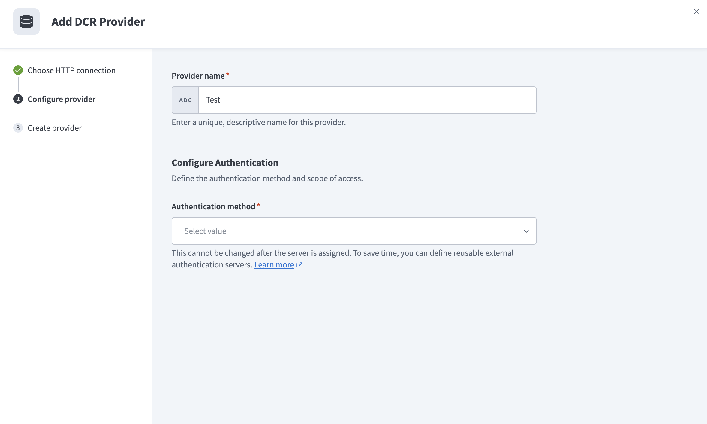 Configure provider