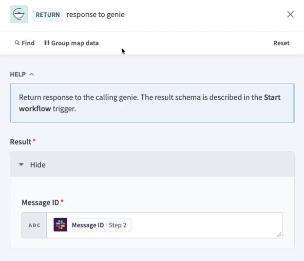 Configure Return response action