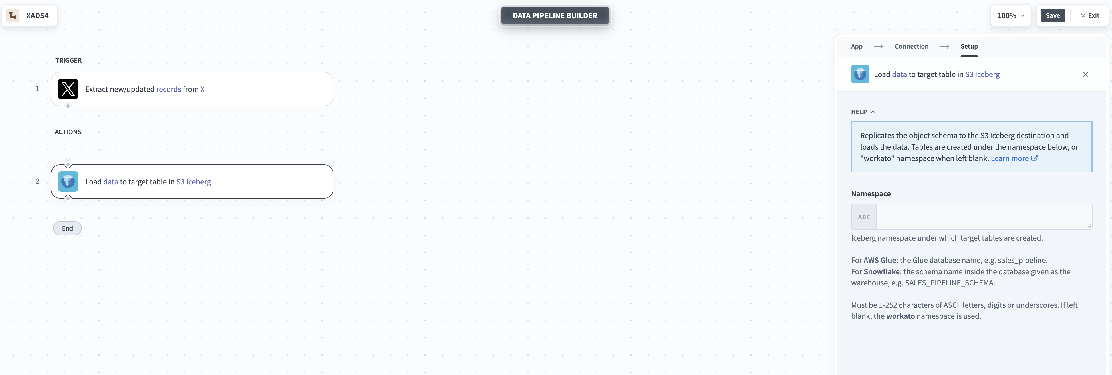 Configure S3 Iceberg destination