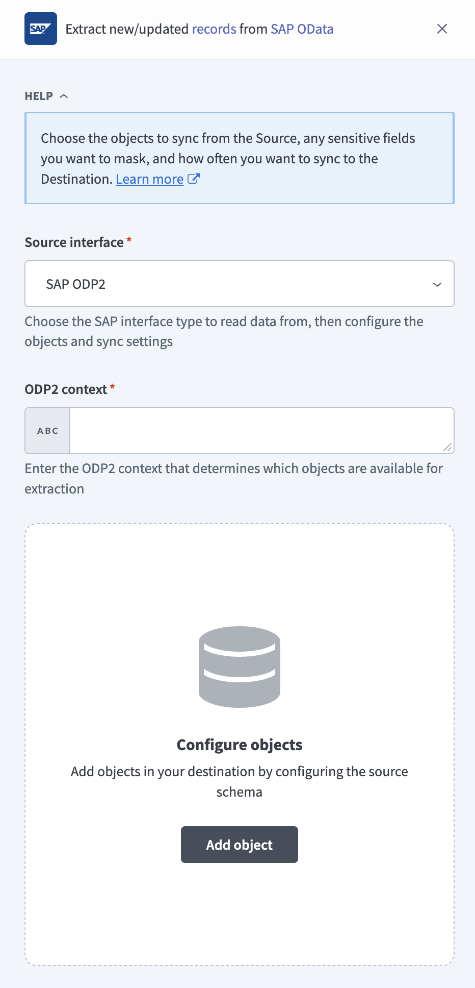 Configure SAP ODP2 context
