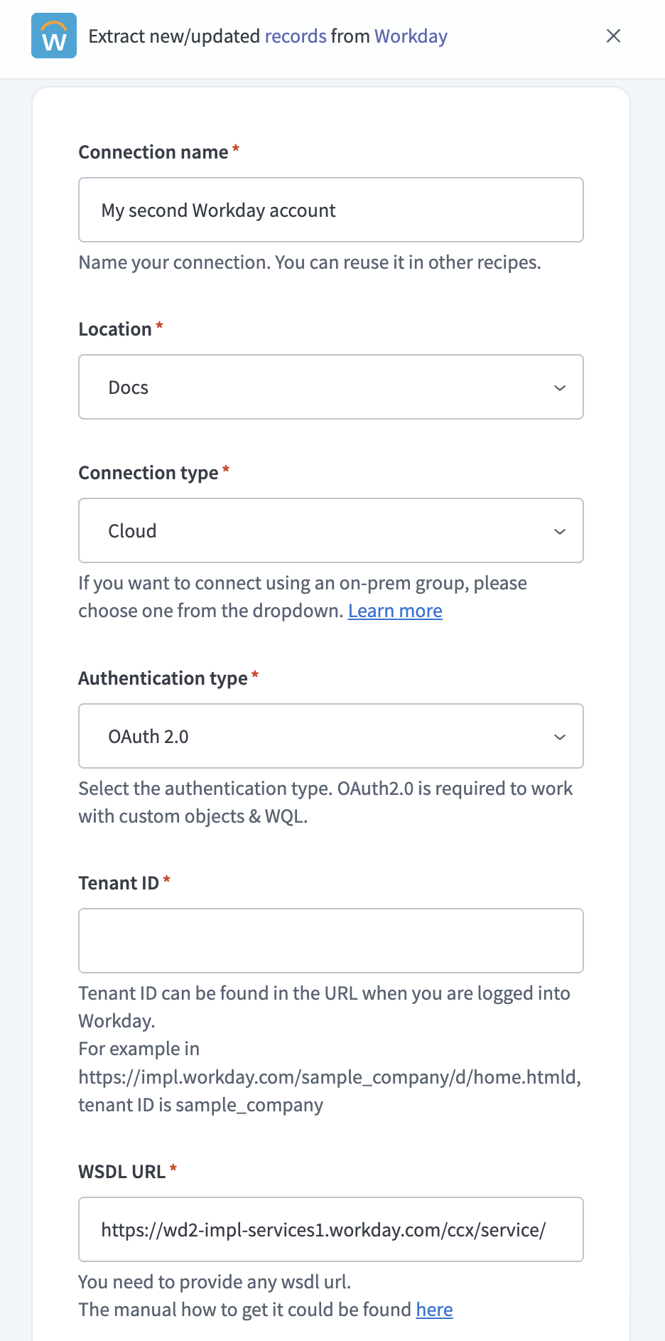 Configure your Workday connection