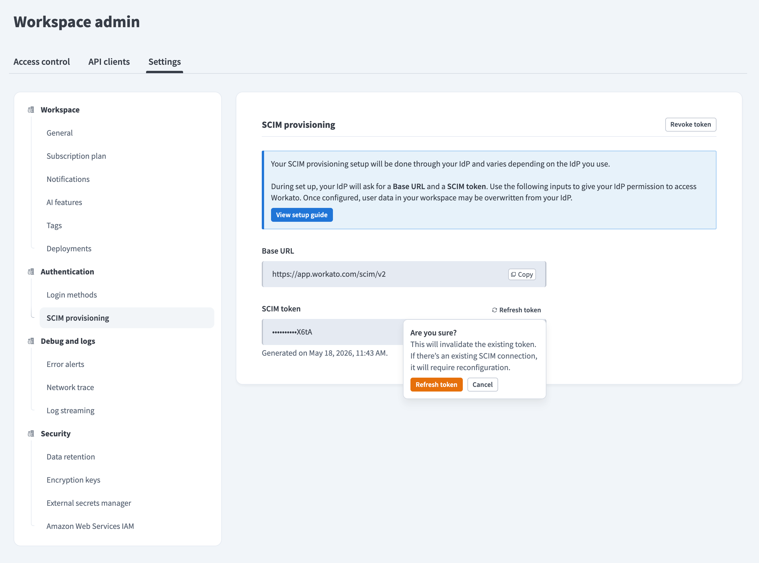 Click Refresh Token