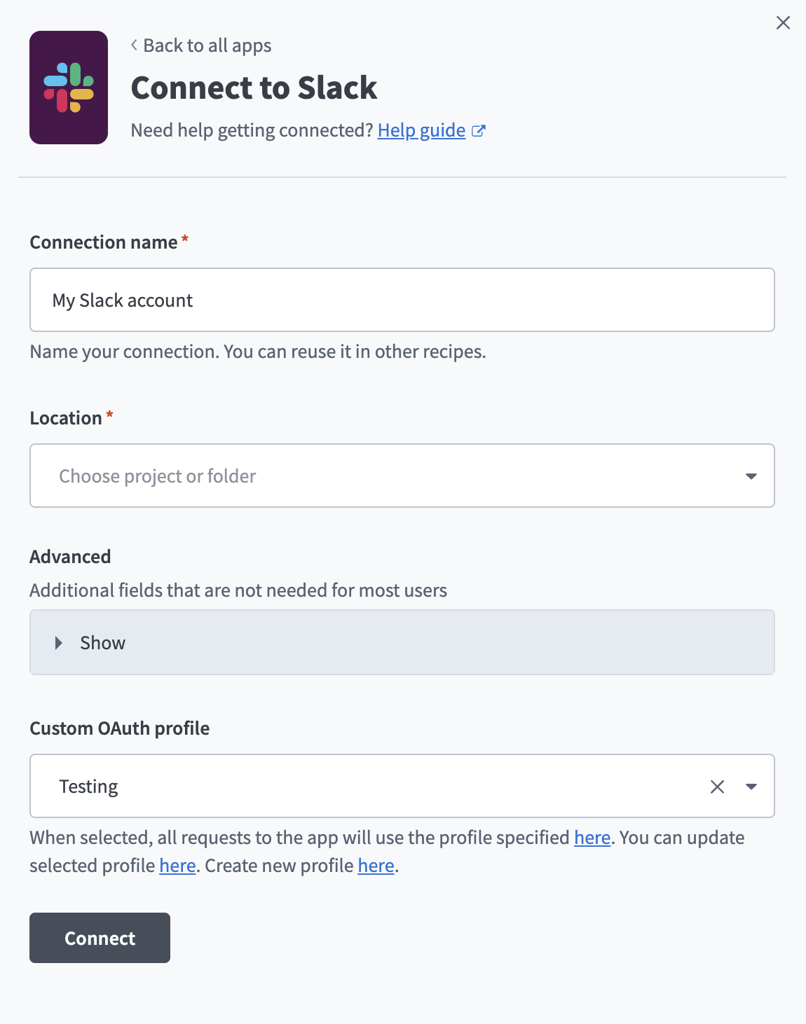 Connect to Slack