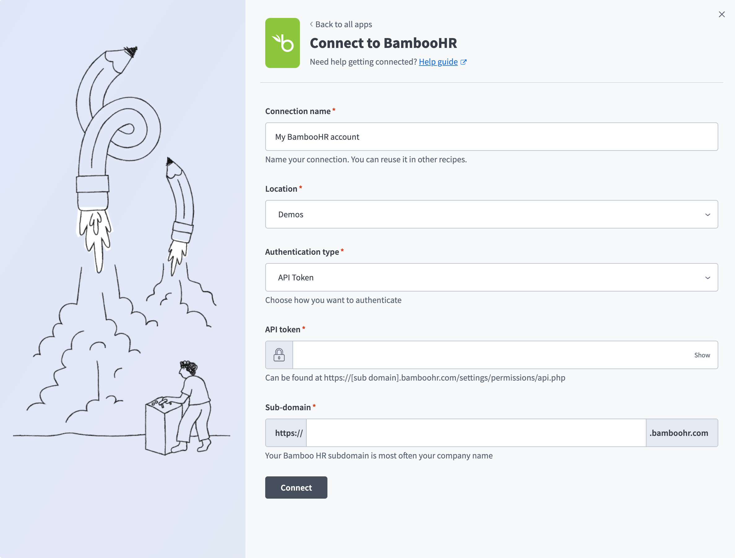 BambooHR API token connection