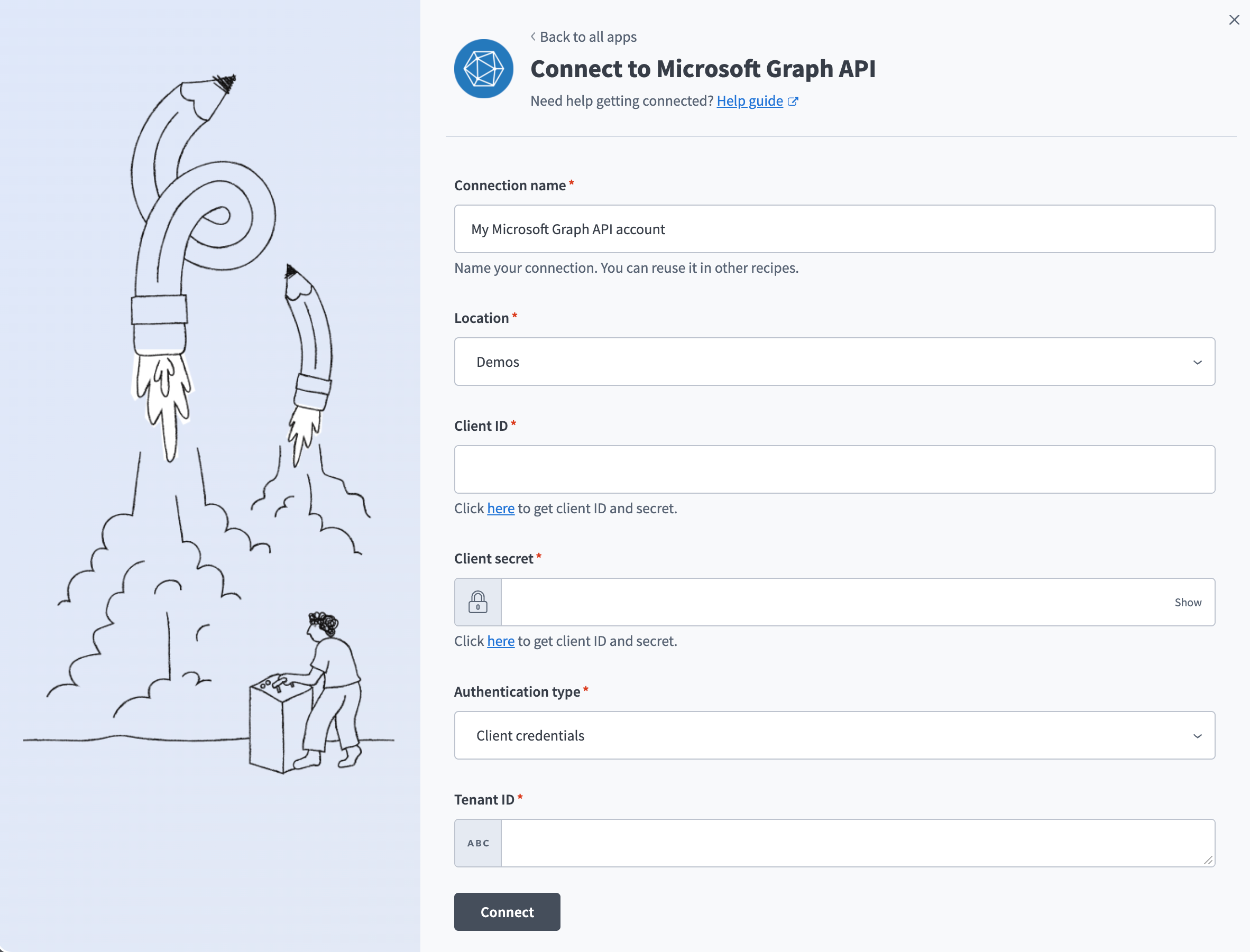 Connect to Microsoft Graph API with client credentials-based authentication