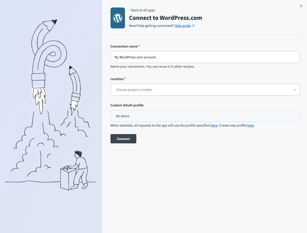 WordPress connection