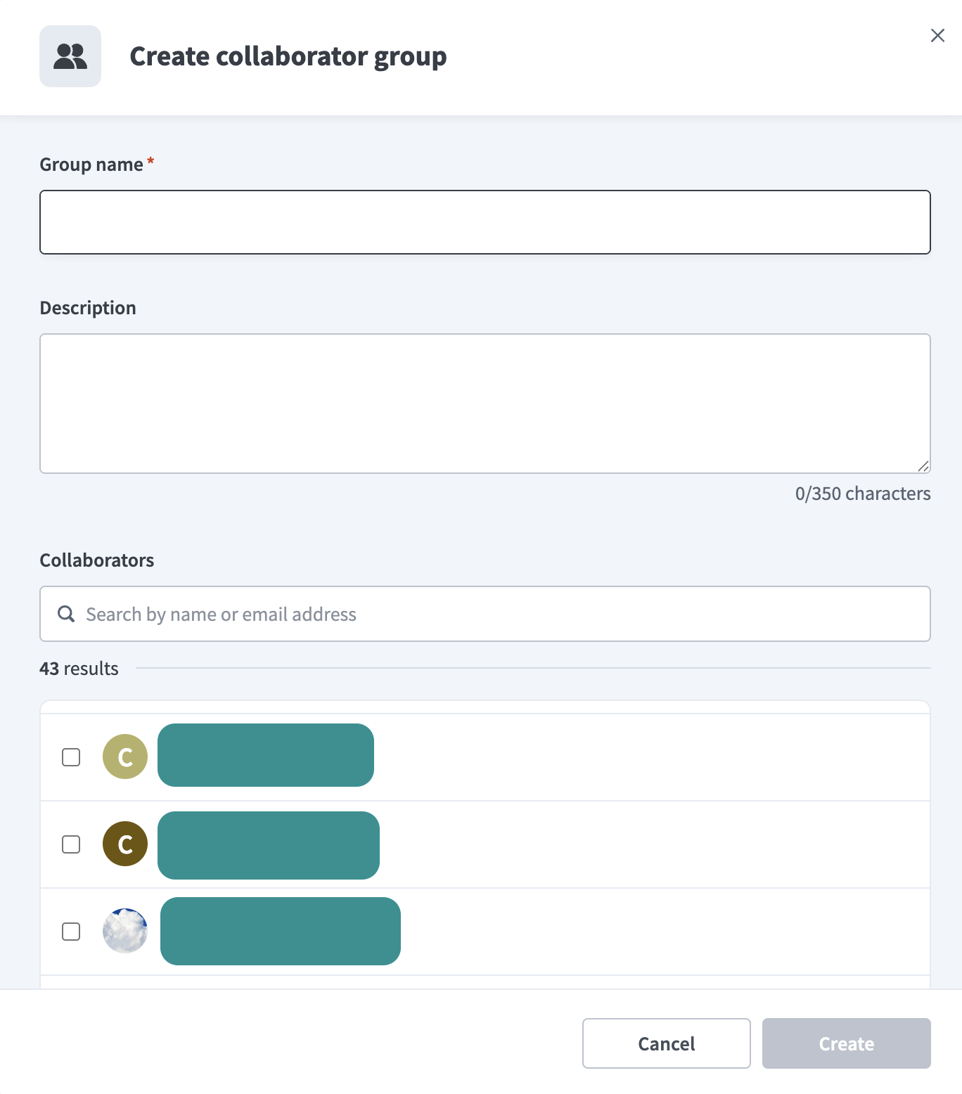 Create collaborator group