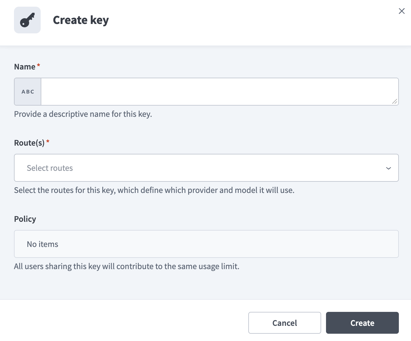 Create key