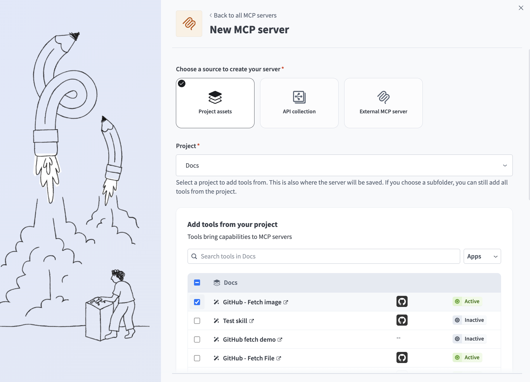 Select the tool you built in the preceding steps