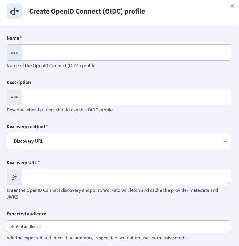 Create an OIDC profile