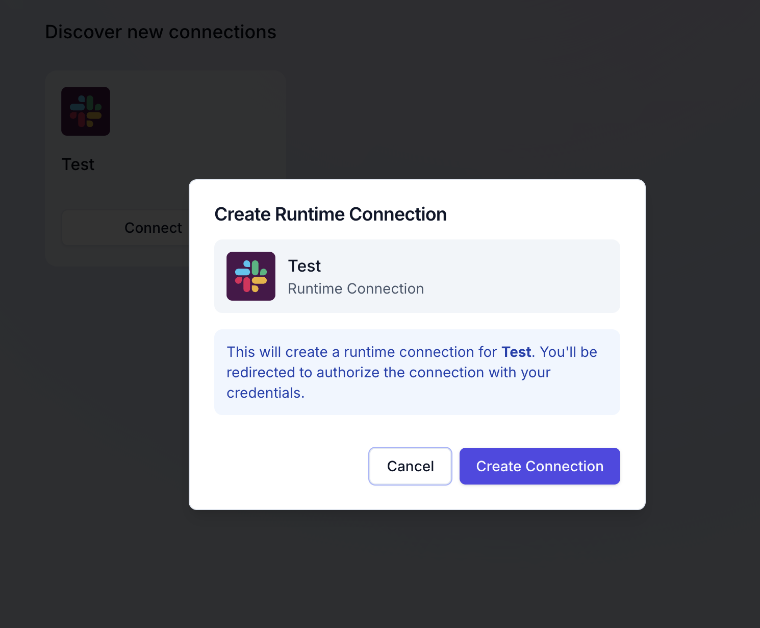 Create runtime connection