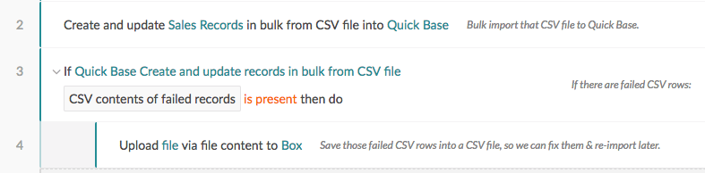 失敗した CSV 行の処理