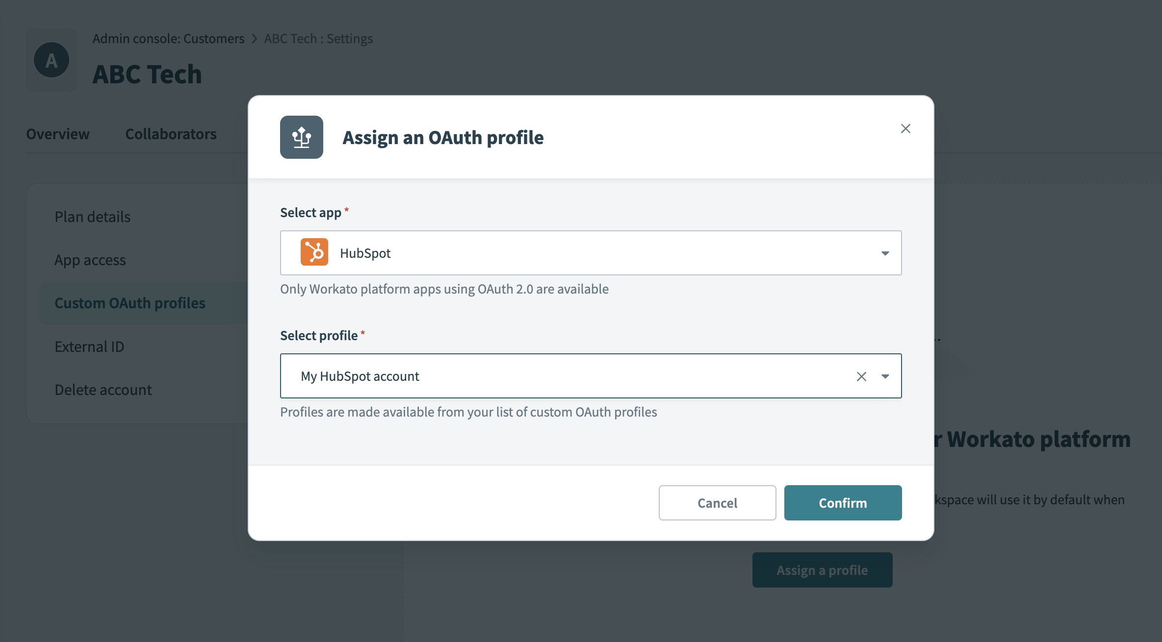Assign a profile