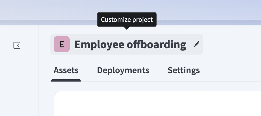 Customize project icon