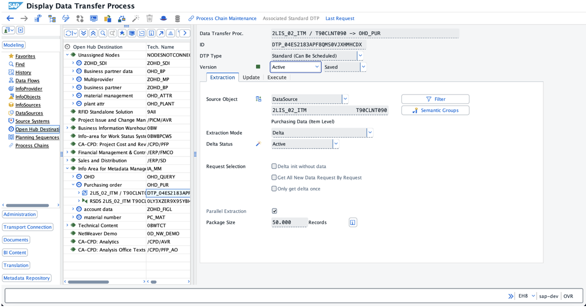 Data Transfer Process configuration