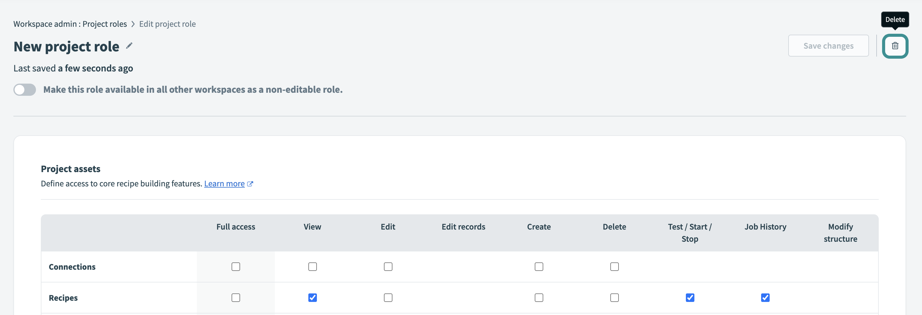 Delete project role
