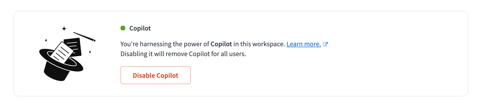 Disable Copilots in your workspace settings