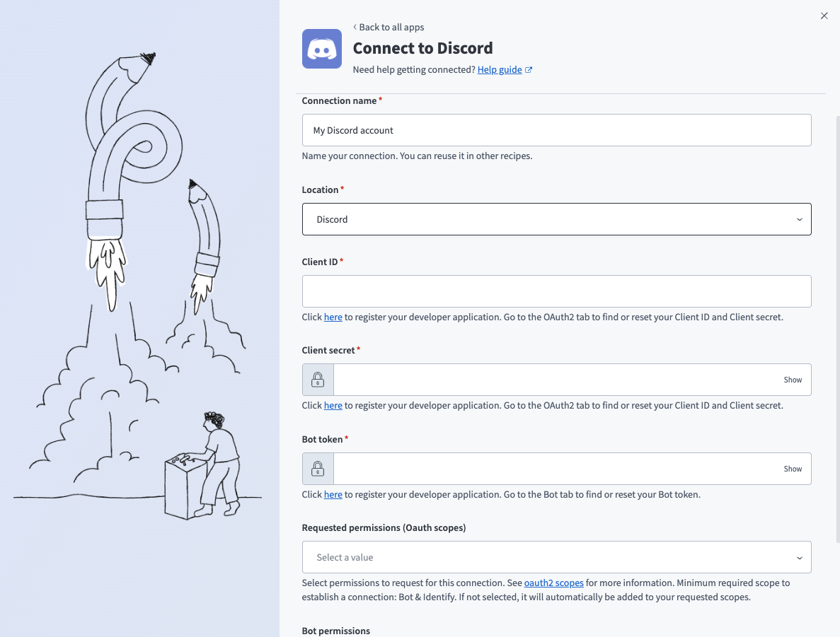 Discord connection setup