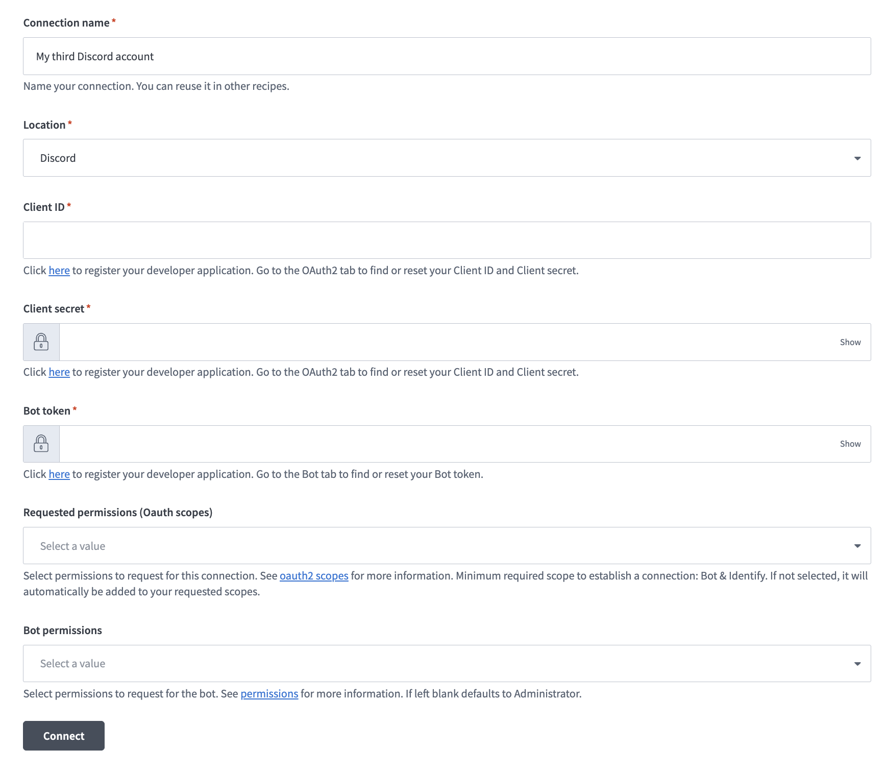 Set up your Discord connection